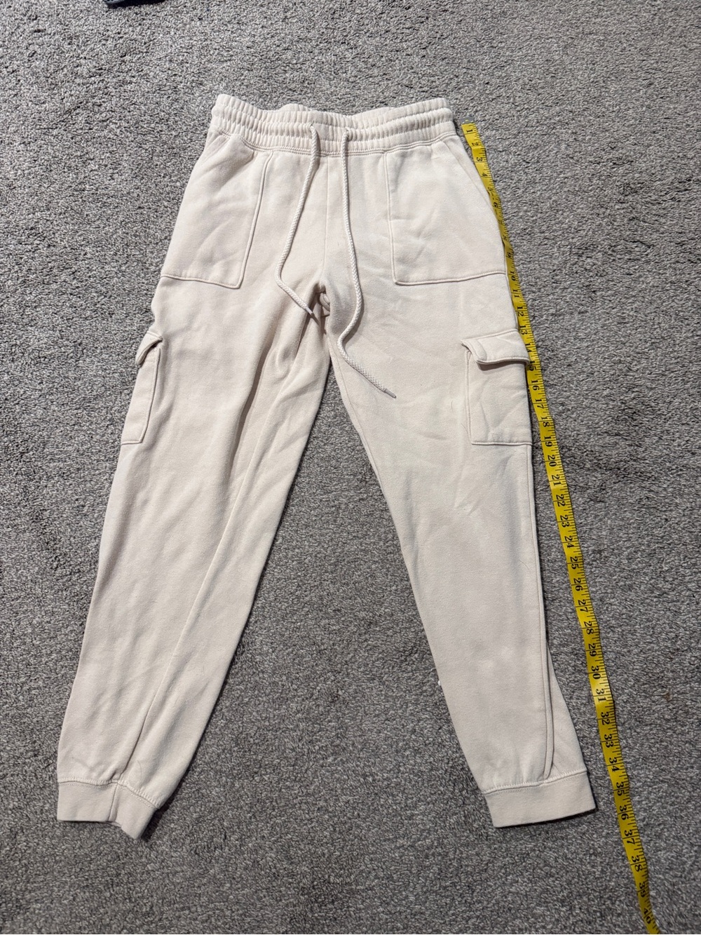 Reflex Light Cream Cargo Joggers with Drawstring